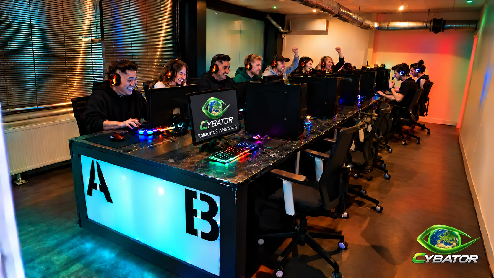 A shared gaming evening in the PC room – Cybator