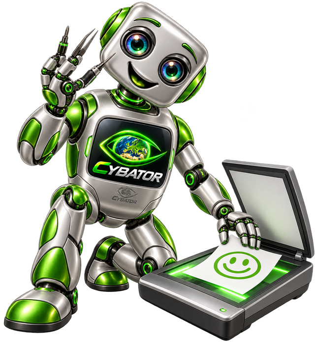 Cybator robot using a scanner